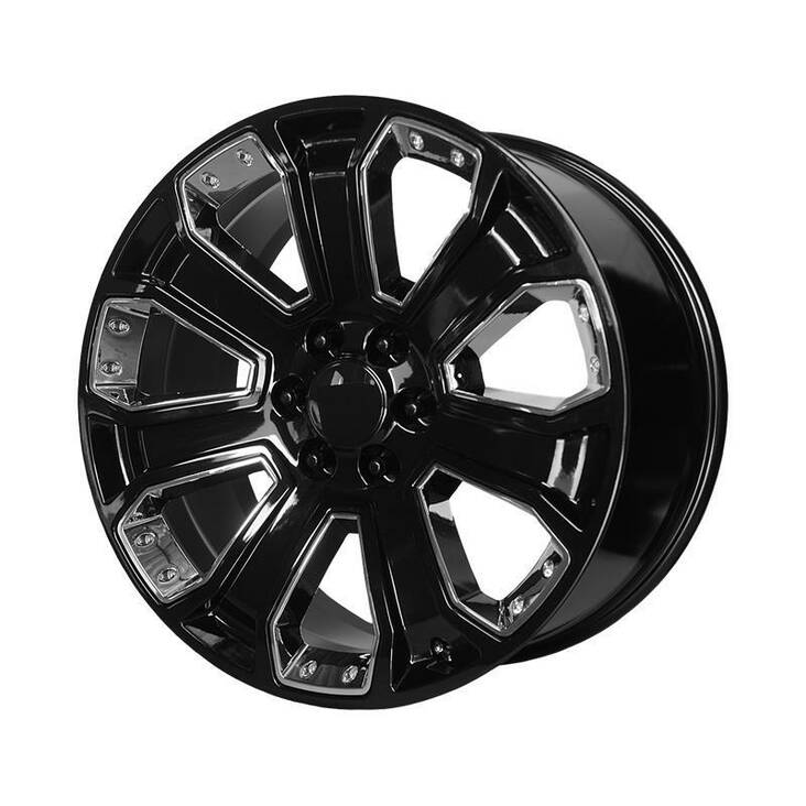 PR113 Gloss Black With Chrome Accents 9x22 6/139,7 ET24 CB78.3 60° - Alumiinivanteet - 260302 - 1