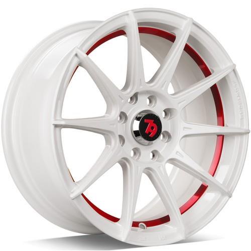 SCF-F white matt red inner lip 7x15 4/100/114,3 ET35 CB67.1 60° - Alumiinivanteet - 336272 - 1