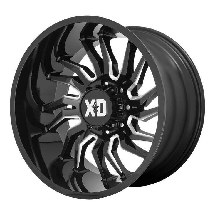 XD858 Gloss Black Milled 10x22 8/165,1 ET-18 CB125,1 60° - Alumiinivanteet - 272742 - 1
