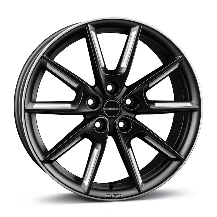 BORBET LX18 Black Matt Silv Spoke Rim 8x18 5/112 ET44 CB57.1 - Alumiinivanteet - 340222 - 1