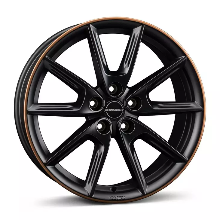 BORBET LX18 black matt rim copper 8x18 5/112 ET48 CB66,6 60° - Alumiinivanteet - 340232 - 1