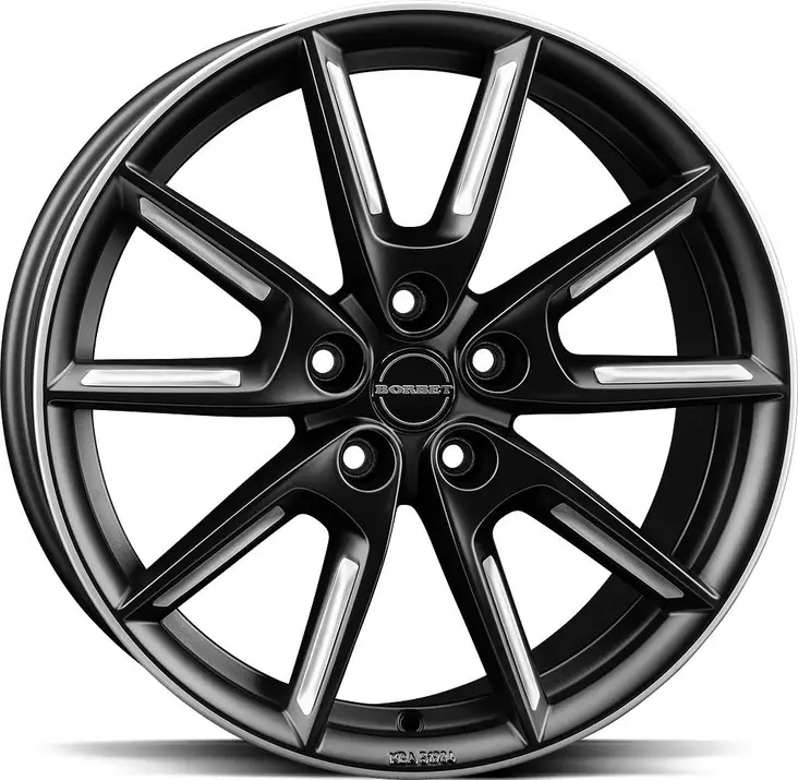 BORBET LX19 Black Matt Silv Spoke Rim 8x19 5/108 ET45 CB72.5 60° - Alumiinivanteet - 355762 - 1