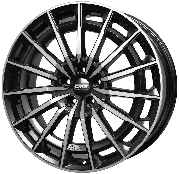 CMS C38 Diamond Black Gloss 8x19 5/112 ET45 CB66,5 (long bolt / MB cap) R14 - Alumiinivanteet - 346952 - 1