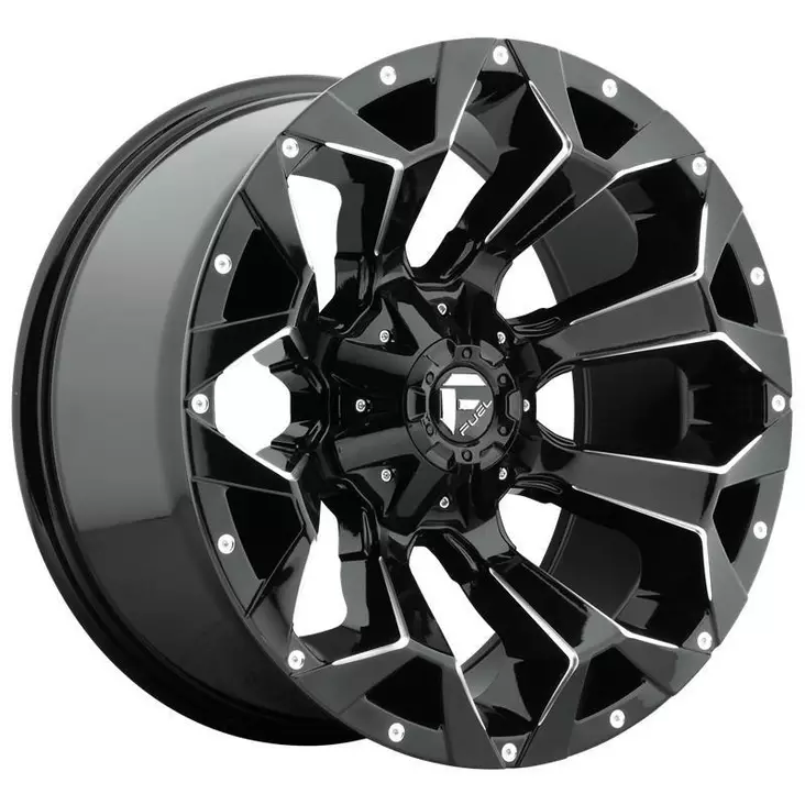 D576 ASSAULT GLOSS BLACK MILLED 9x18 6/135/139,7 ET1 CB106,1 60° - Alumiinivanteet - 341502 - 1