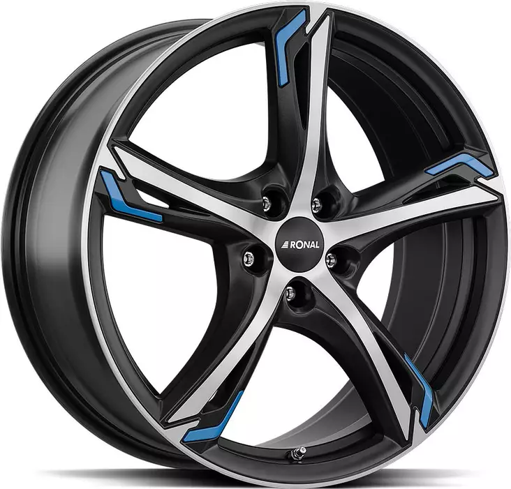 RONAL R62 Blue Jet Black Matt Front Cut 8x19 5/112 ET25 CB76,0 R13 - Alumiinivanteet - 345132 - 1