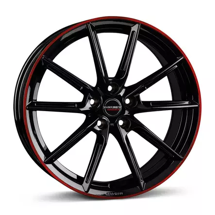 BORBET LX18 Black Gloss Rim Red 8x18 5/114,3 ET40 CB72.5 60° - Alumiinivanteet - 340213 - 1