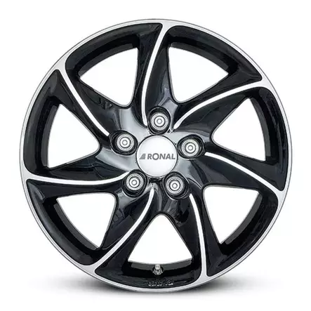 R51 Black Polished 8x18 5/108 ET45 CB76.0 60° - Alumiinivanteet - 360953 - 1