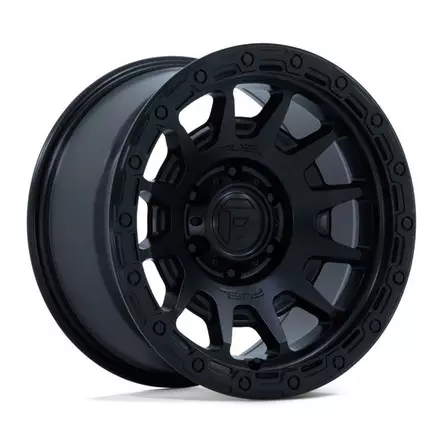 FC884 FORTRESS MATTE BLACK W/ GLOSS BLACK LIP 9x18 6/135 ET1 CB87.1 60° - Alumiinivanteet - 358303 - 1
