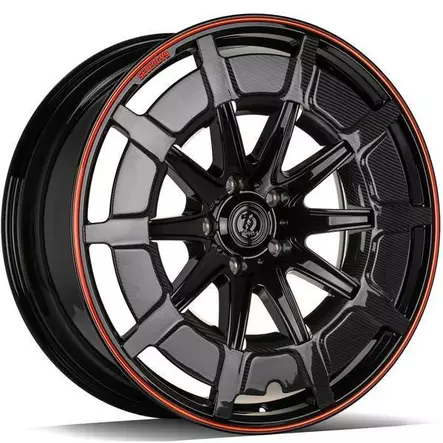MF.7 Black Red Carbon Lip Cover 10x22 5/130 ET30 CB84.1 60° - Alumiinivanteet - 362493 - 1