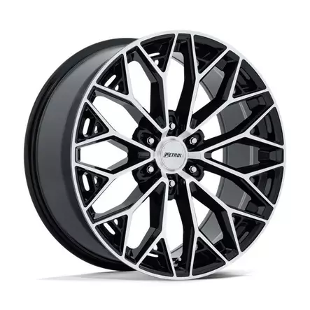 PE006 P5E GLOSS BLACK W/ MACHINED FACE 9,5x22 6/139,7 ET25 CB106.1 60° - Alumiinivanteet - 361203 - 1