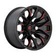 D823 FLAME GLOSS BLACK MILLED W/ CANDY RED 12x22 5/127 ET-44 CB71,5 60° - Alumiinivanteet - 310223 - 1