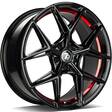 SCF-B Black glossy red inner lip 8x18 5/108 ET45 CB67.1 60° - Alumiinivanteet - 320193 - 1