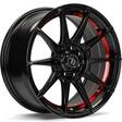 SCF-F Black glossy red inner lip 7x15 4/100/114,3 ET35 CB67.1 60° - Alumiinivanteet - 337093 - 1