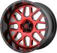 XD820 Satin Black Machined Face With Red Tinted Cl 10x20 5/127 ET-24 CB78,3 60° - Alumiinivanteet - 239463 - 1