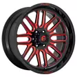 FC663 GLOSS BLACK RED TINTED CLEAR 10x20 6/135 ET-18 CB87,1 60° - Alumiinivanteet - 247563 - 1