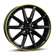 BORBET LX18 black matt rim yellow 8x18 5/112 ET48 CB66.6 60° - Alumiinivanteet - 340233 - 1