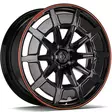 MF.7 Black Red Carbon Lip Cover 10x22 5/130 ET30 CB84.1 60° - Alumiinivanteet - 362493 - 1