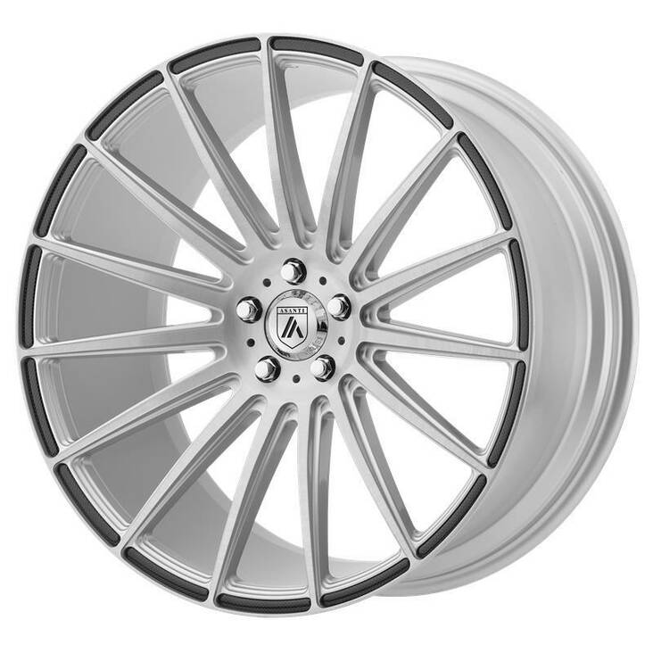 AB14 Brushed Silver Carbon Fiber Insert 9,5x19 5/112 ET45 CB72,6 60° - Alumiinivanteet - 235943 - 1