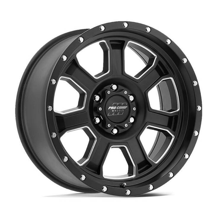 PA43 SLEDGE SATIN BLACK MILLED 9x20 5/127 ET0 CB78,1 60° - Alumiinivanteet - 327563 - 1