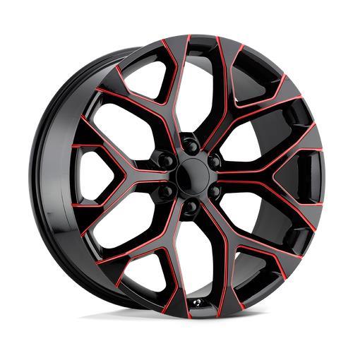 PR176 GLOSS BLACK RED MILLED 10x26 6/139,7 ET24 CB78.1 60° - Alumiinivanteet - 292983 - 1