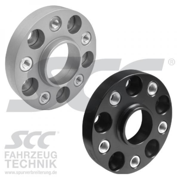 SCC Spacer 25mm System 4B ALU musta/anod 5/130 CB71,6 - M14x1,5 (pari) - Rengas- ja vannetarvikkeet - 296613 - 1