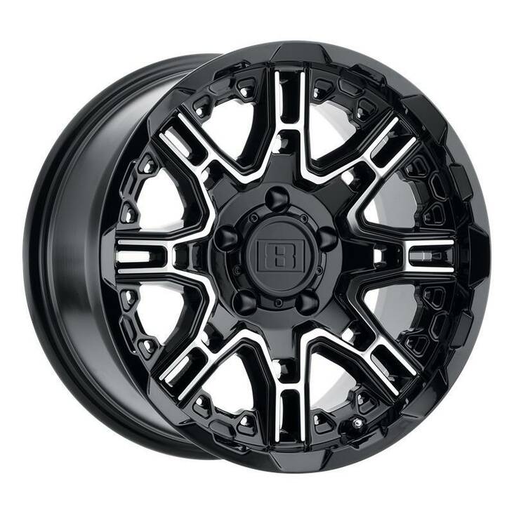 SLINGSHOT GLOSS BLACK W/ MACHINED FACE 9x18 6/139,7 ET18 CB112,1 60° - Alumiinivanteet - 328973 - 1