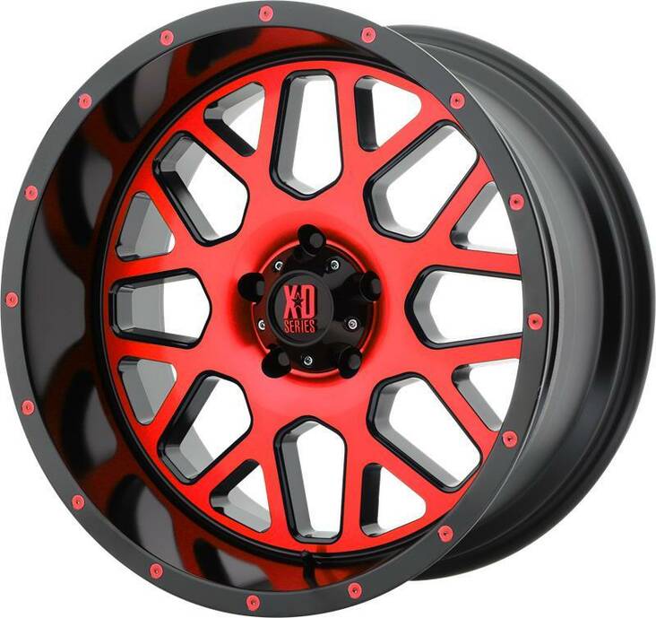 XD820 Satin Black Machined Face With Red Tinted Cl 10x20 5/127 ET-24 CB78,3 60° - Alumiinivanteet - 239463 - 1