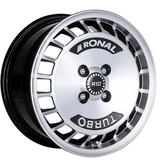 RONAL R10 TURBO Black Front Cut 7x15 4/100 ET28 CB68.0 60° - Alumiinivanteet - 344693 - 1