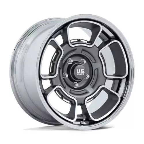UC147 FLAGSTAFF ANTHRACIE W/ MACHINED FACE & CHROM 10,5x22 5/127 ET0 CB78.1 60° - Alumiinivanteet - 369743 - 1