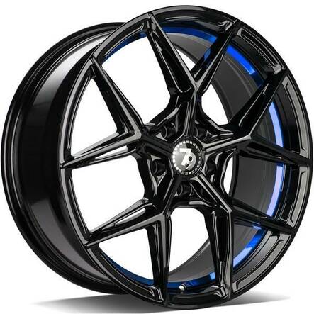 SCF-B Black glossy blue inner lip 9,5x19 5/120 ET35 CB72.6 60° - Alumiinivanteet - 314454 - 1