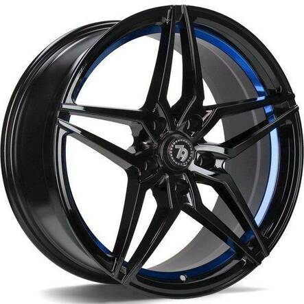 SV-A Black glossy blue inner lip 8x18 5/120 ET30 CB72.6 60° - Alumiinivanteet - 314014 - 1