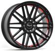 B362 Glossblack Red stripe 8x18 5/100/108 ET38 CB73,1 60° - Alumiinivanteet - 321294 - 1