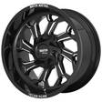 MO999 Gloss Black Milled 10x20 8/165,1 ET-18 CB125,1 60° - Alumiinivanteet - 262974 - 1