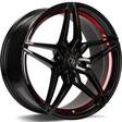 SV-A Black glossy red inner lip 8x18 5/112 ET35 CB66,5 60° - Alumiinivanteet - 313944 - 2