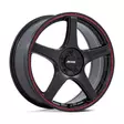 PE003 P2E MATTE BLACK W/ RED LIP 8x17 5/108/114,3 ET40 CB72.6 60° - Alumiinivanteet - 354304 - 1