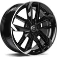 Rennes Black Front Polished 6,5x15 4/108 ET25 CB65.1 60° - Alumiinivanteet - 354464 - 1