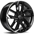 Rennes Black Front Polished 6,5x15 4/108 ET25 CB65.1 60° - Alumiinivanteet - 354464 - 2