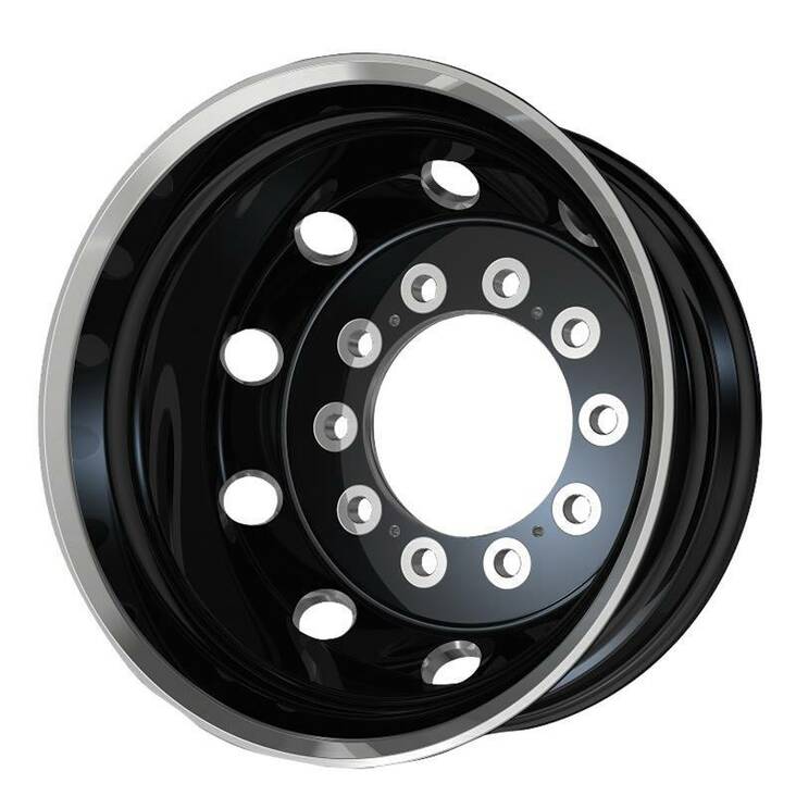 AO404 Satin Black With Polished Lip - Rear Outer 14x5 10/285,75 ET-165 CB220,1 60° - Alumiinivanteet - 280514 - 1