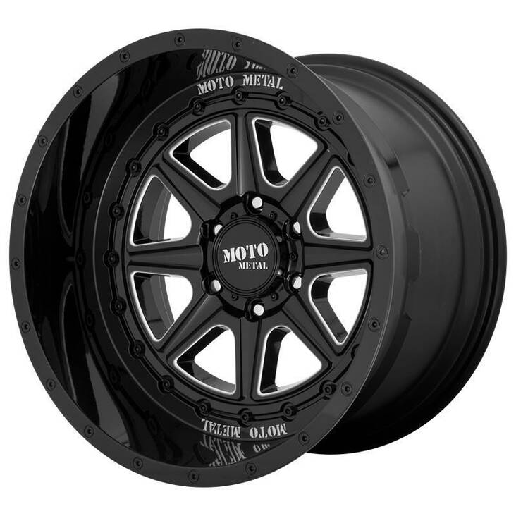 MO801 Gloss Black Milled 12x24 8/165,1 ET-44 CB125,5 60° - Alumiinivanteet - 259814 - 1