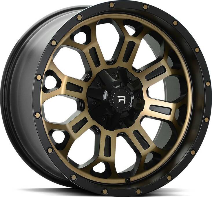 R-SERIES R12 Pol Bronze-Black 9,5x20 6/139,7 ET15 CB106.1 60° - Alumiinivanteet - 306924 - 1