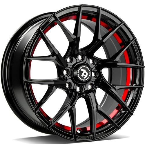 SCF-G Black glossy red inner lip 7x15 4/100/114,3 ET35 CB67,1 60° - Alumiinivanteet - 336274 - 1
