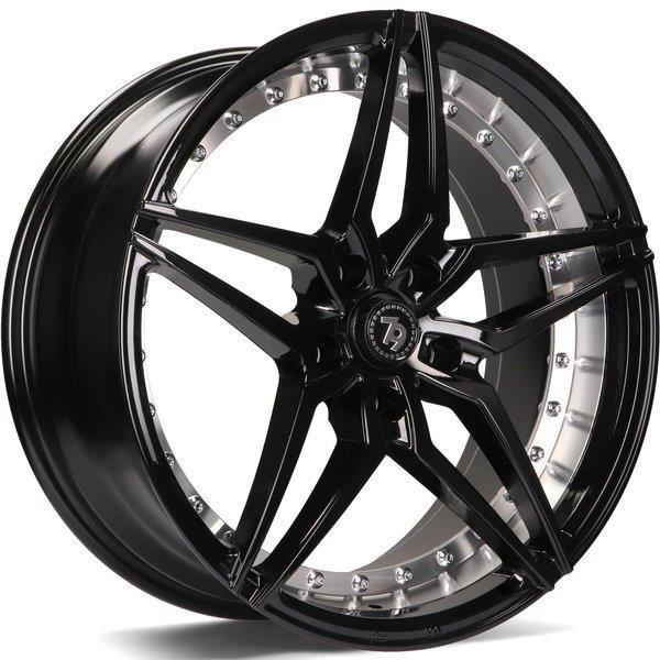 SV-AR Black glossy inner polished 9,5x19 5/120 ET35 CB74.1 60° - Alumiinivanteet - 314094 - 1
