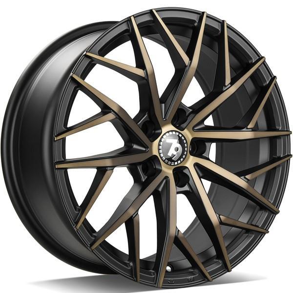 SV-C Black Glossy Gold Front 7,5x17 5/112 ET40 CB66.5 60° - Alumiinivanteet - 314314 - 1