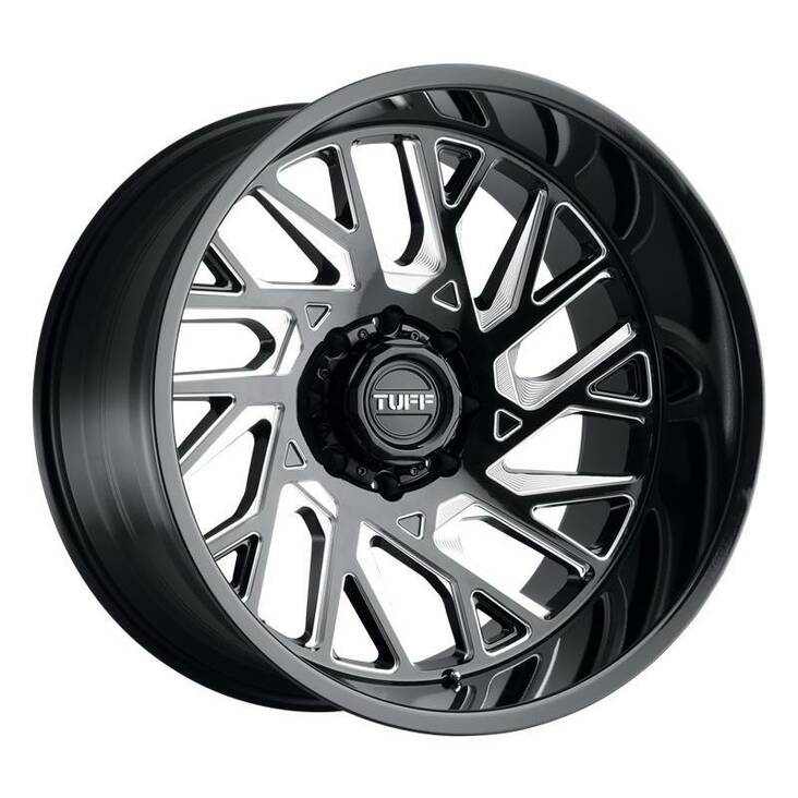 T4B GLOSS BLACK W/ MILLED SPOKES 12x22 5/127 ET-45 CB71,5 60° - Alumiinivanteet - 298444 - 1