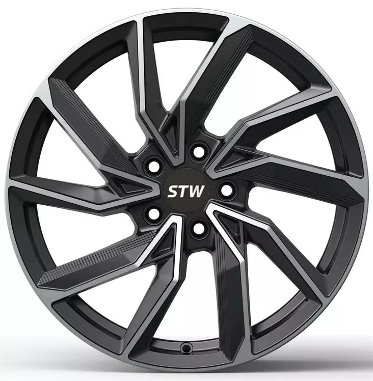STW Aero Black Pol 8,5x18 5/112 ET56 CB57,1 R14 - Alumiinivanteet - 347164 - 1