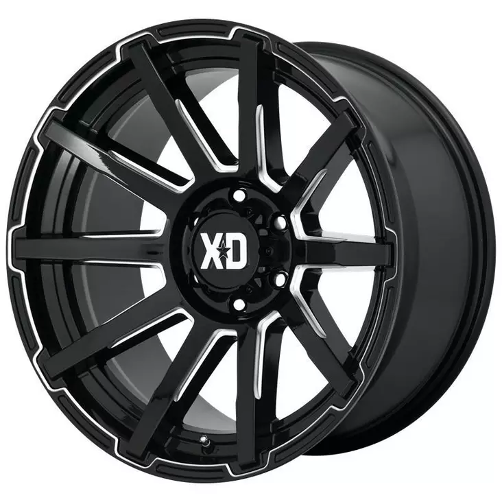 XD847 Gloss Black Milled 9x18 6/120 ET0 CB66,9 60° - Alumiinivanteet - 273844 - 1