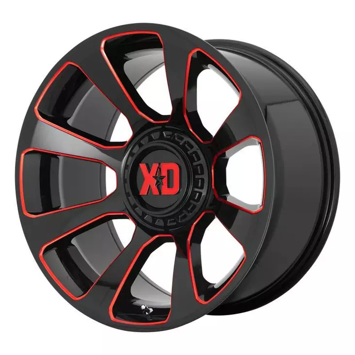 XD854 Gloss Black Milled With Red Tint 9x20 5/139,7/150 ET18 CB110,1 60° - Alumiinivanteet - 274874 - 1