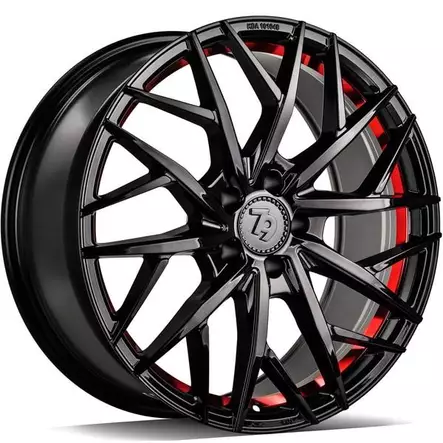 SSF-1 Black Glossy Red Inner Lip 7,5x17 5/114,3 ET40 CB73.1 60° - Alumiinivanteet - 374935 - 1