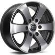 Mammuth Matt Black Front Polished 7x16 6/130 ET50 CB84.1 60° - Alumiinivanteet - 317565 - 1