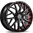 SSF-1 Black Glossy Red Inner Lip 7,5x17 5/114,3 ET40 CB73.1 60° - Alumiinivanteet - 374935 - 1
